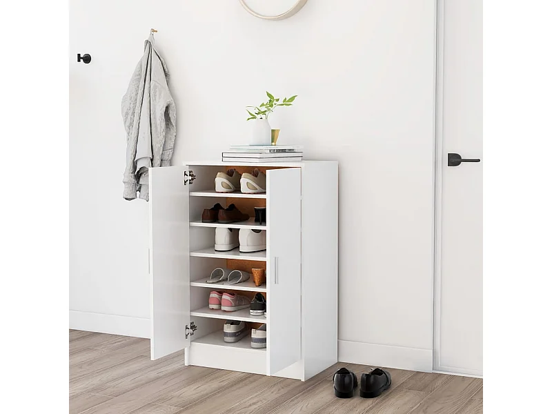 Armoire à chaussures Blanc 60x35x92 cm Aggloméré