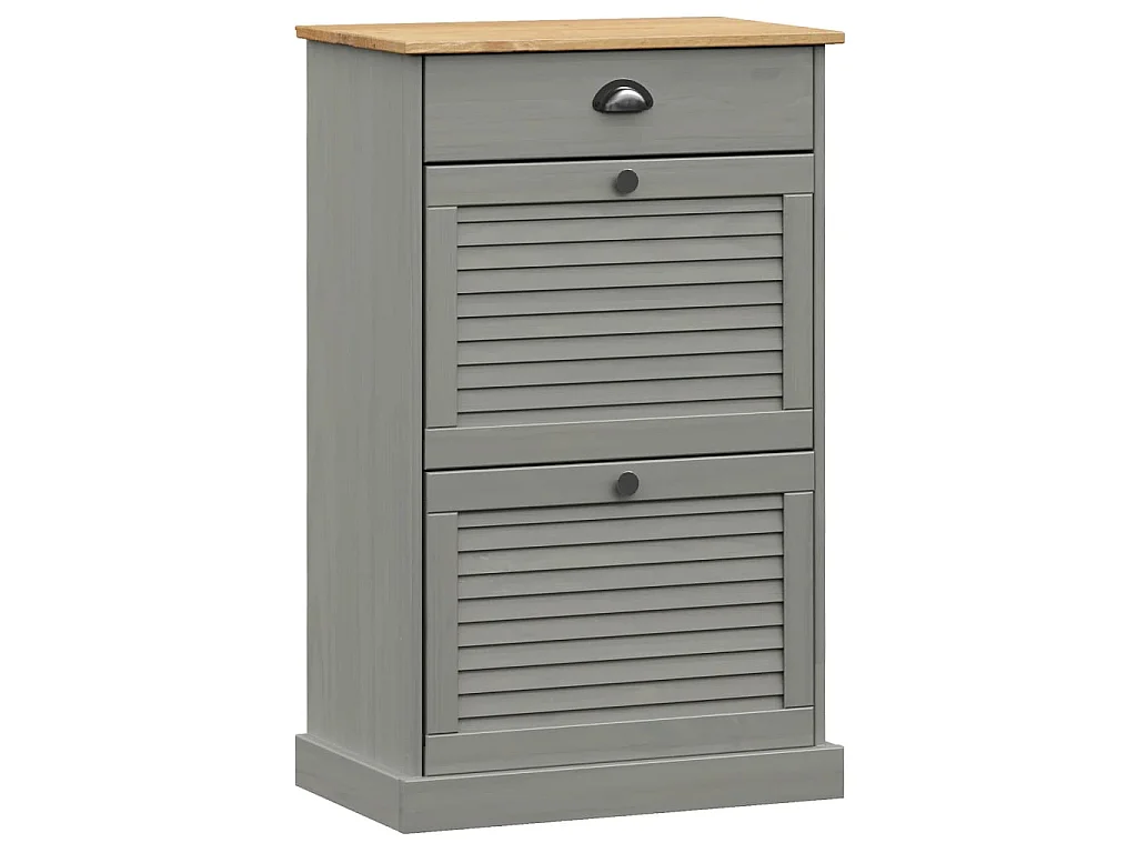 Zapatero VIGO 60x35x96 cm madera maciza de pino gris