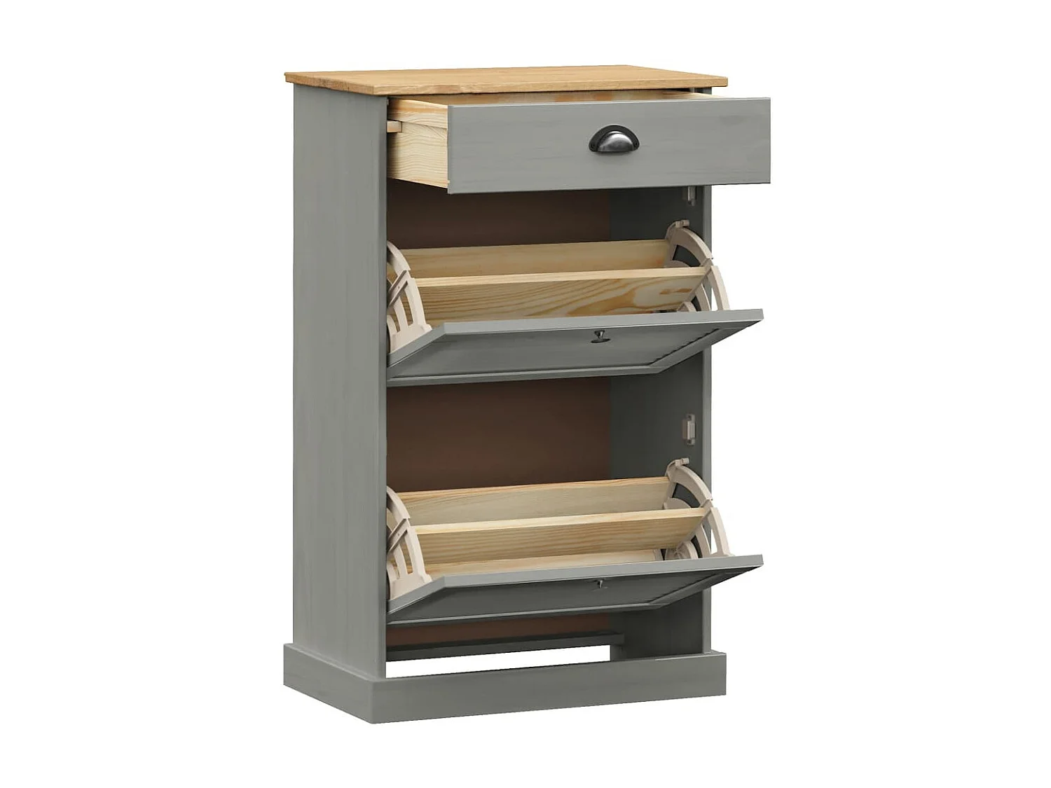 Zapatero VIGO 60x35x96 cm madera maciza de pino gris