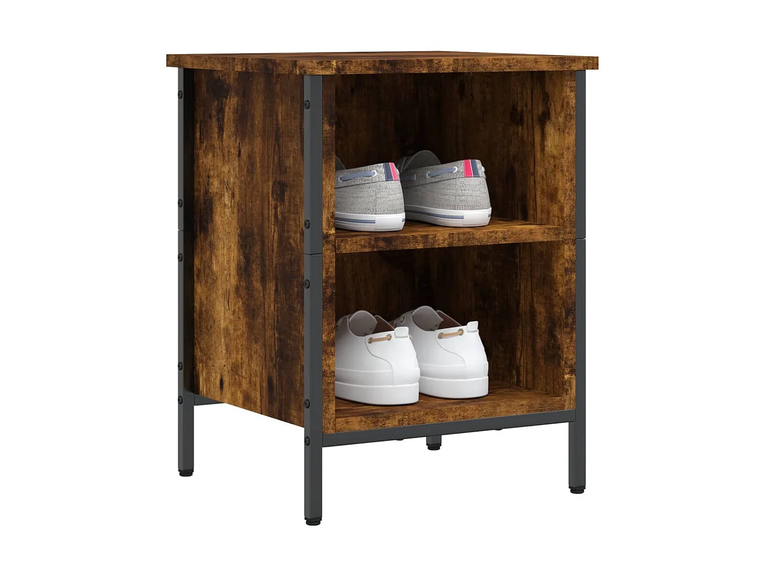 Armoire à chaussures chêne fumé 38x35x50 cm bois d'ingénierie