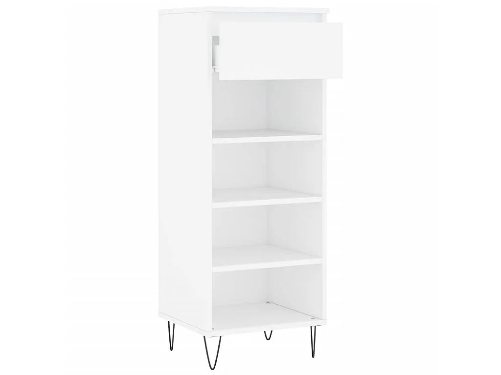 Schoenenkast Wit 40x36x105 cm Bewerkt hout