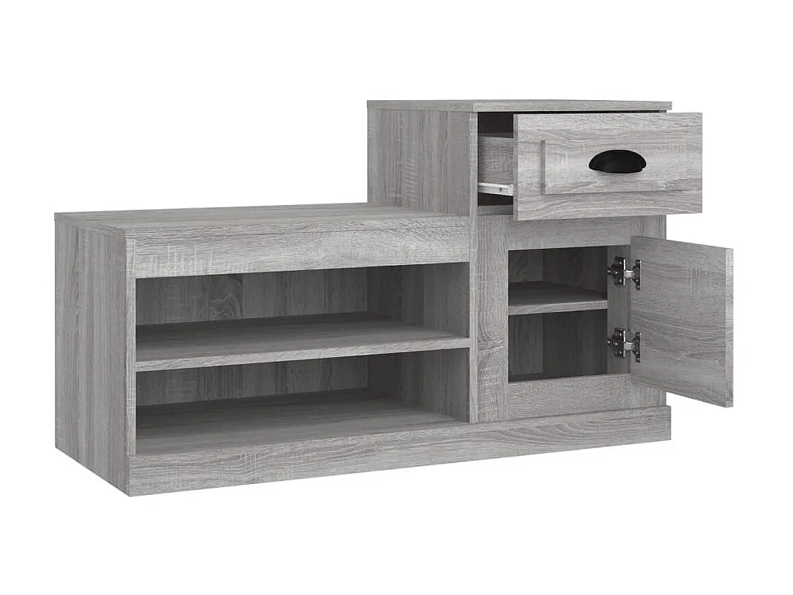 Armoire à chaussures sonoma gris 100x42x60 cm bois d'ingénierie