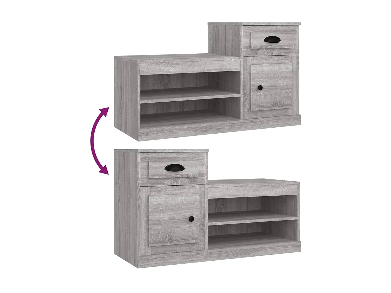 Armoire à chaussures sonoma gris 100x42x60 cm bois d'ingénierie