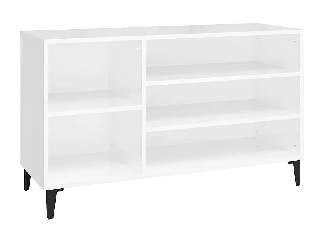 Scarpiera Bianco lucido 102x36x60 cm MDF