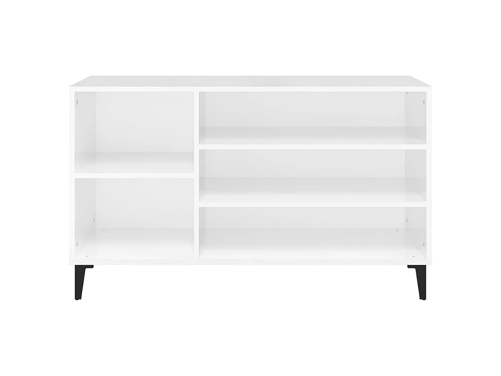 Armoire à chaussure Blanc brillant 102x36x60 cm Bois ingénierie