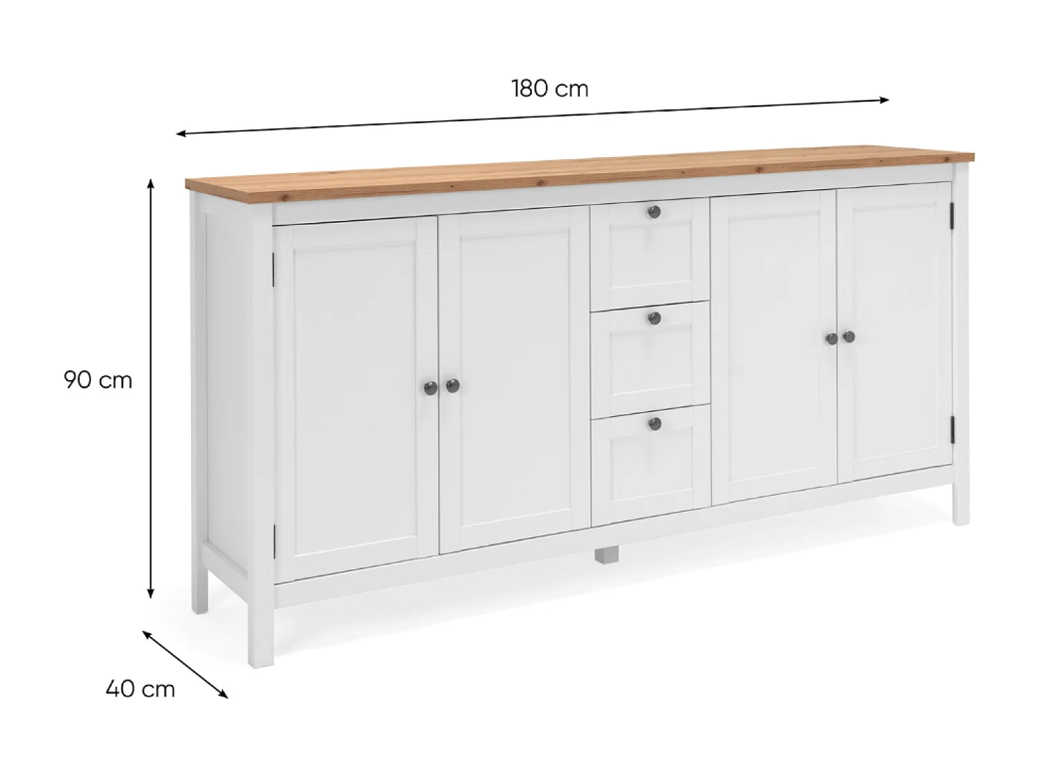 Buffet scandinave avec rangements 180cm SKADAR