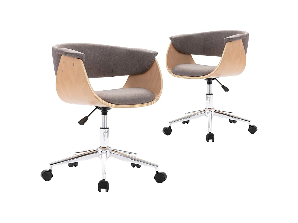 Draaibare eetkamerstoelen set van 2 taupe stof