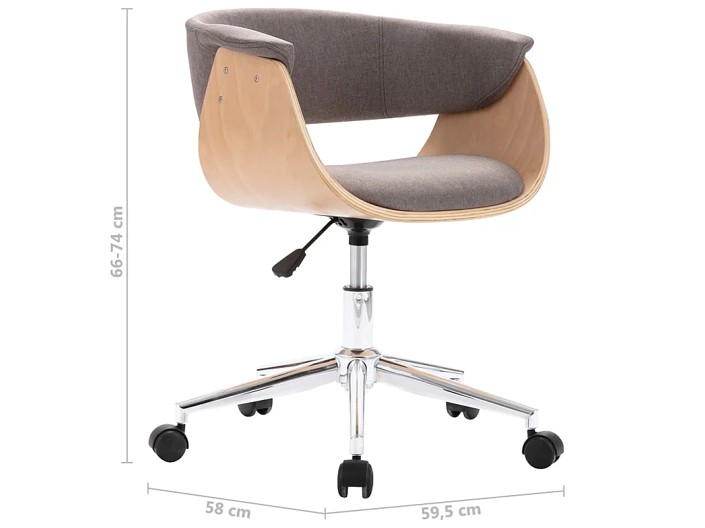 Draaibare eetkamerstoelen set van 2 taupe stof
