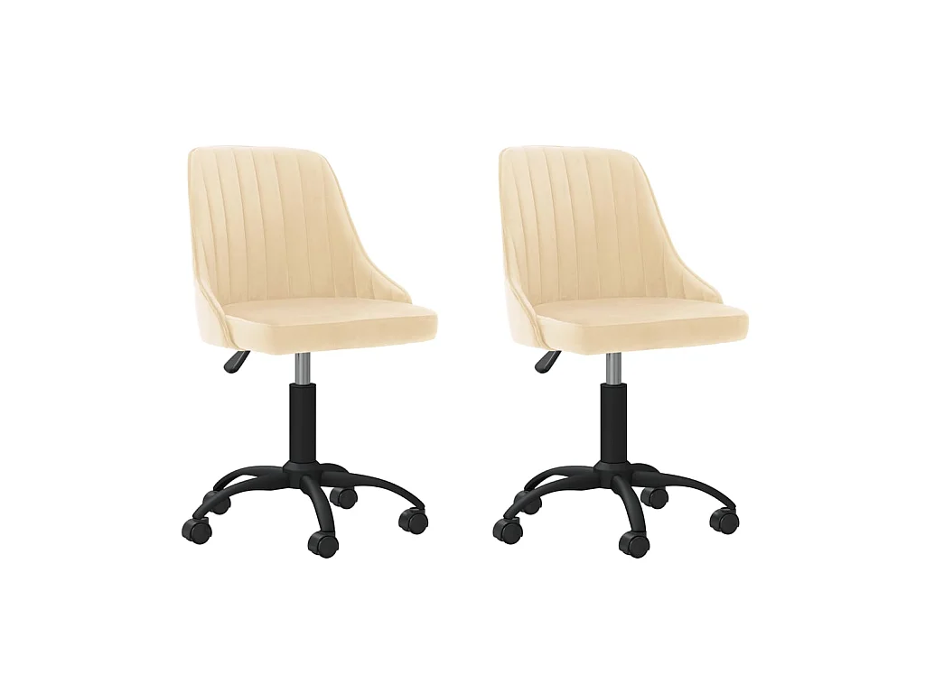Draaibare eetkamerstoelen set van 2 crème fluweel