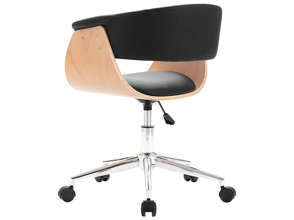 Draaibare eetkamerstoelen set van 4 zwart kunstleer