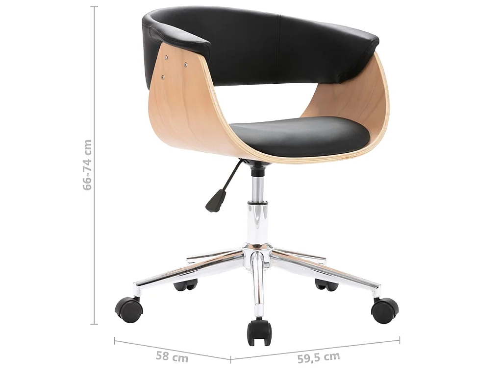 Draaibare eetkamerstoelen set van 4 zwart kunstleer