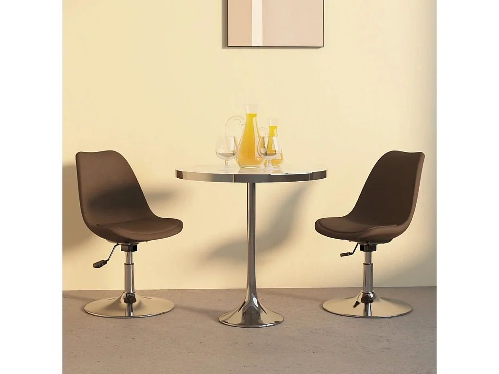 Chaises pivotantes à manger lot de 2 marron tissu