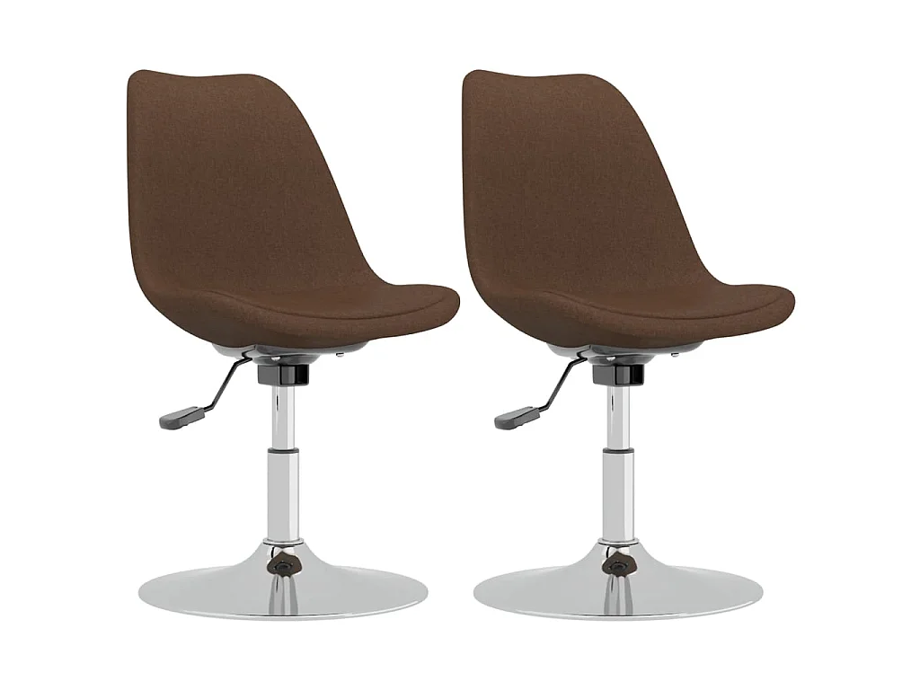 Chaises pivotantes à manger lot de 2 marron tissu