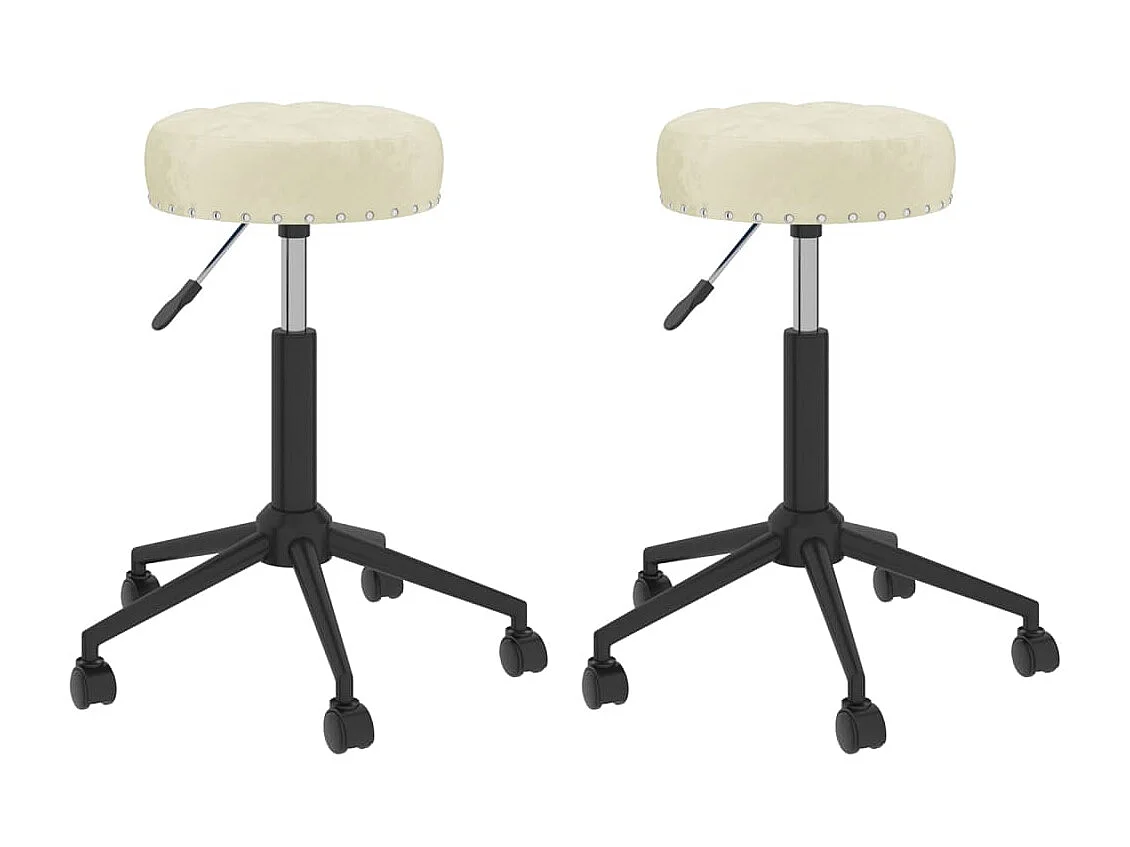 Chaises pivotantes à manger lot de 2 crème velours