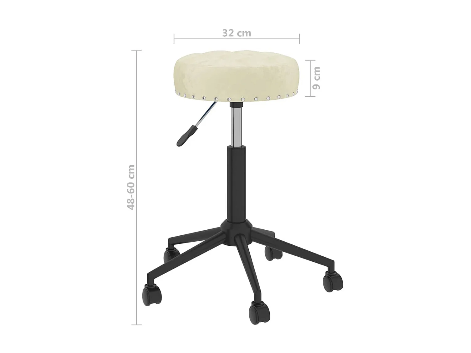 Chaises pivotantes à manger lot de 2 crème velours