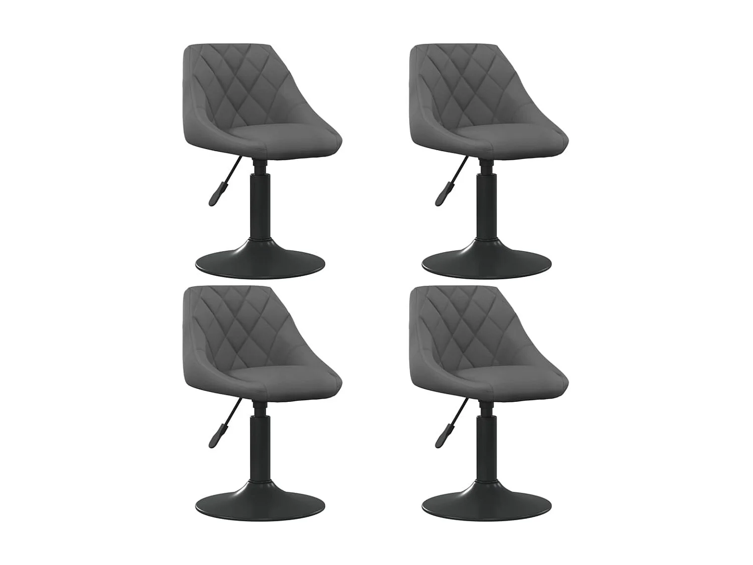 Chaises pivotantes à manger lot de 4 gris foncé velours