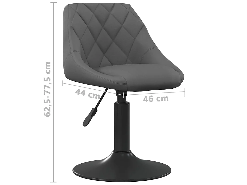 Chaises pivotantes à manger lot de 4 gris foncé velours