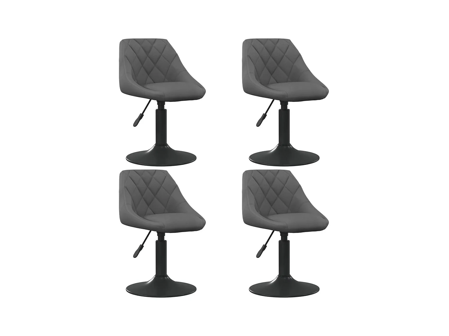 Draaibare eetkamerstoelen set van 4 donkergrijs fluweel