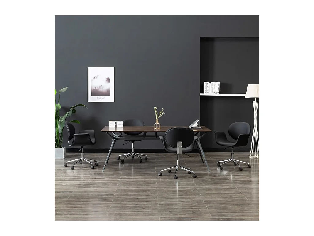 Draaibare eetkamerstoelen set van 4 zwart kunstleer