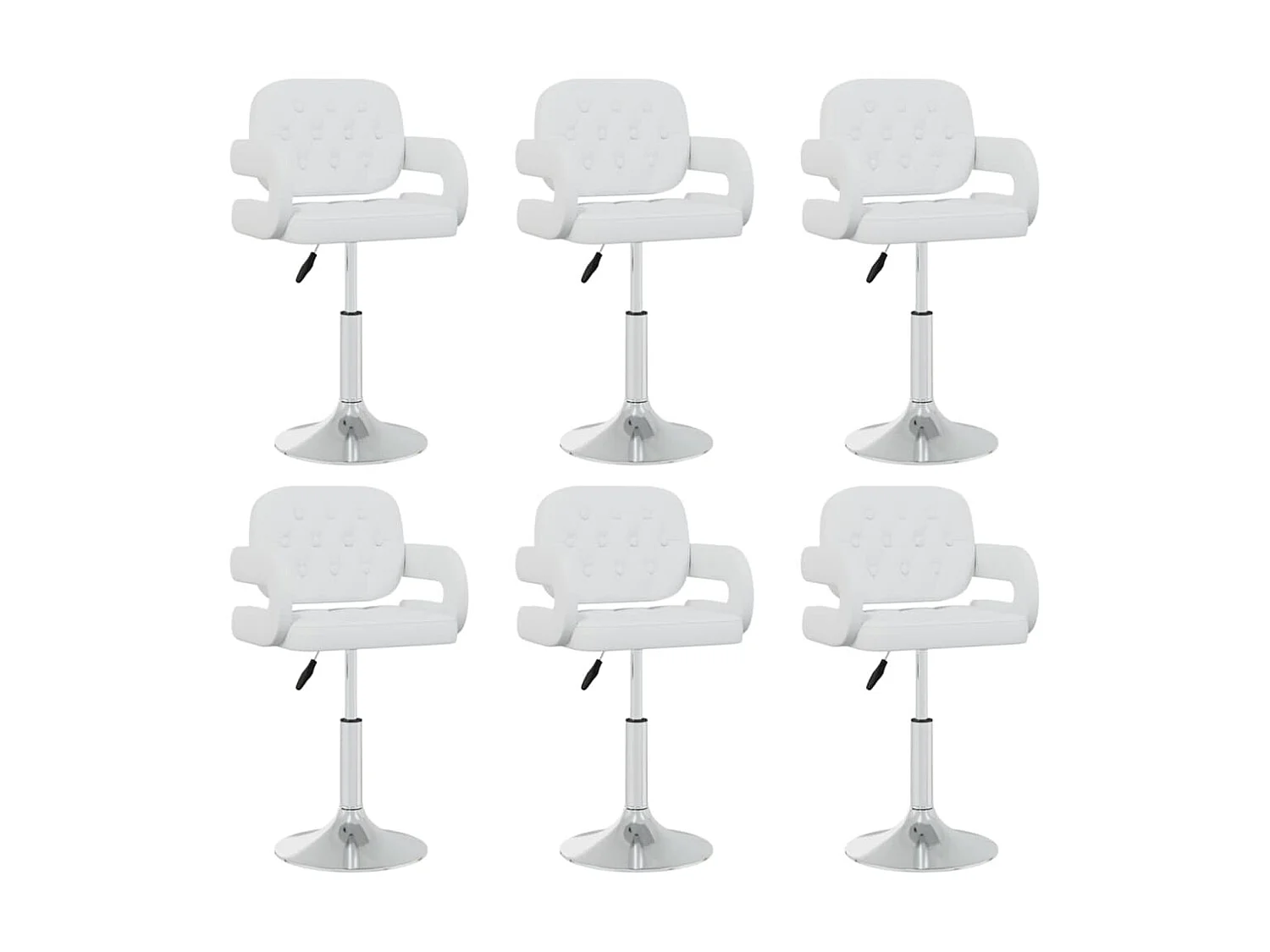 Chaises pivotantes à manger lot de 6 blanc similicuir