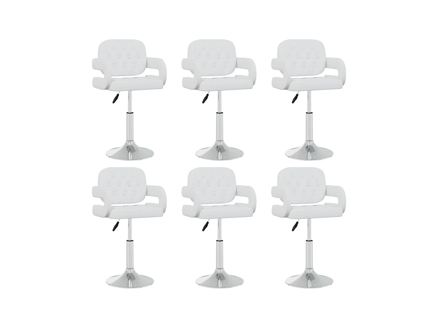 Chaises pivotantes à manger lot de 6 blanc similicuir