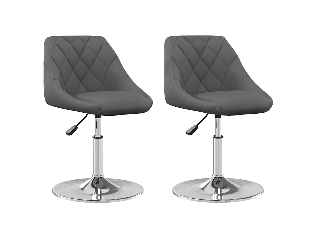 Chaises pivotantes à manger lot de 2 Gris foncé Velours