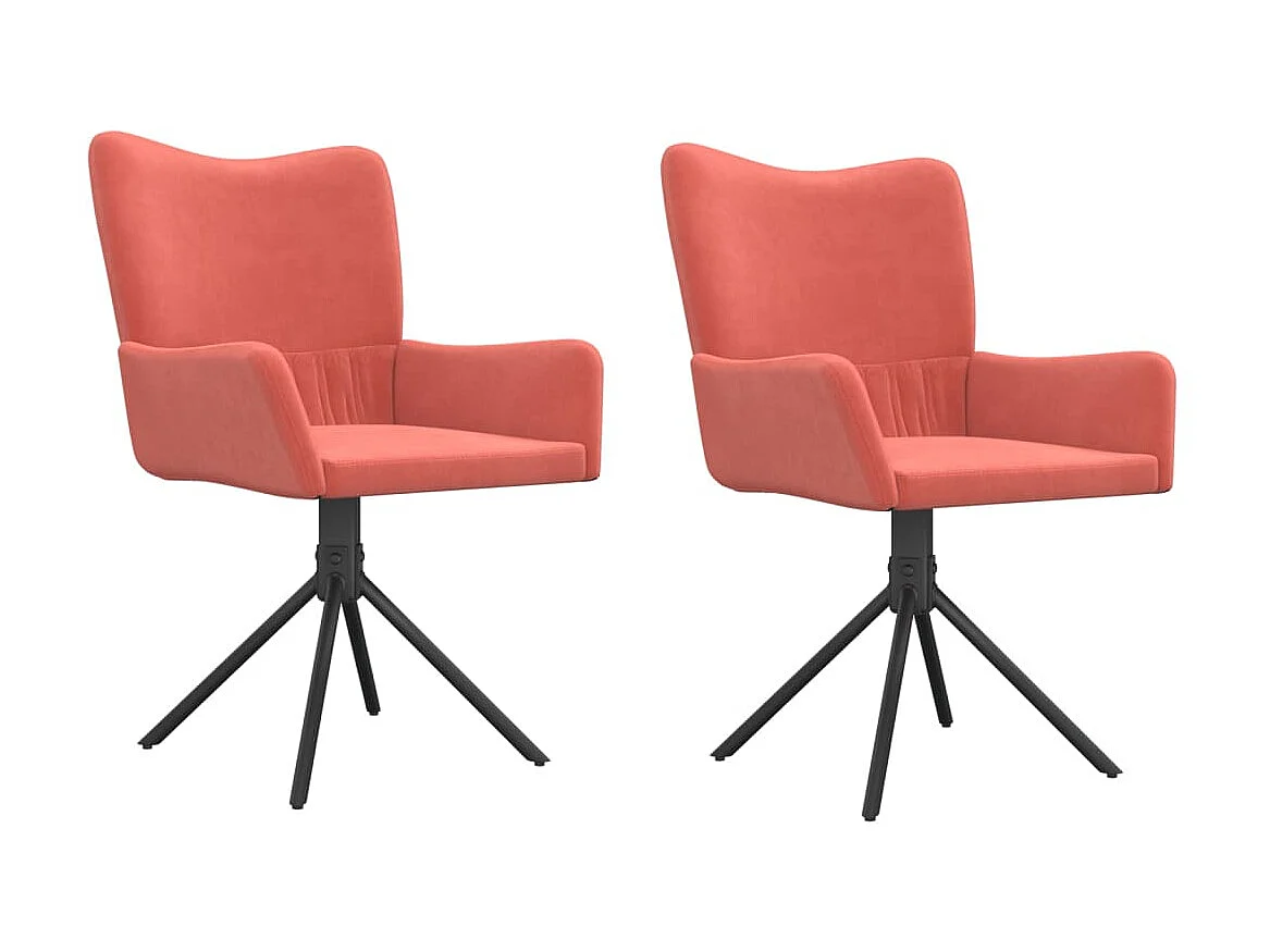 Chaises pivotantes à manger lot de 2 Rose Velours