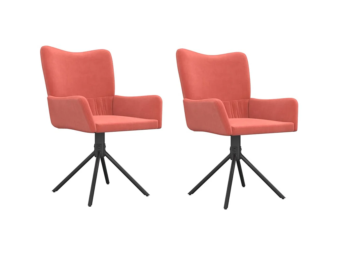Draaibare eetkamerstoelen set van 2 Pink Velvet