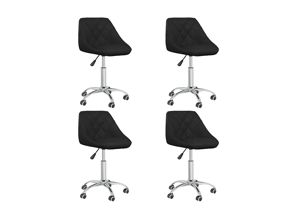 Chaises pivotantes à manger lot de 4 noir similicuir