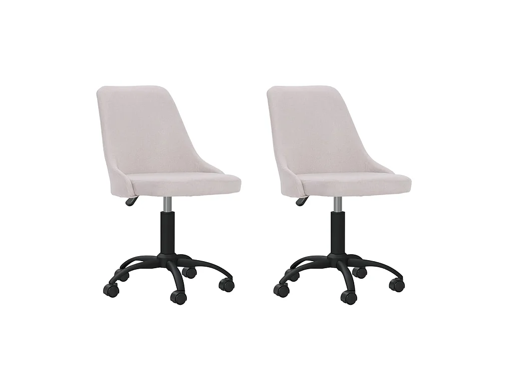 Chaises pivotantes à manger lot de 2 crème tissu