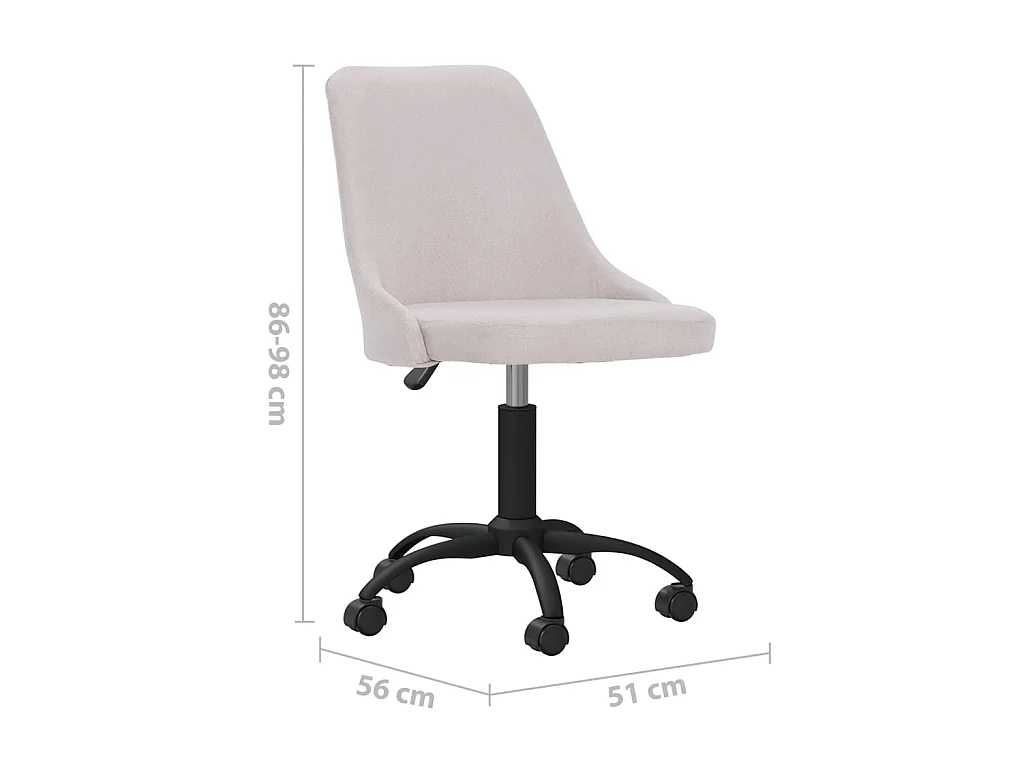 Chaises pivotantes à manger lot de 2 crème tissu