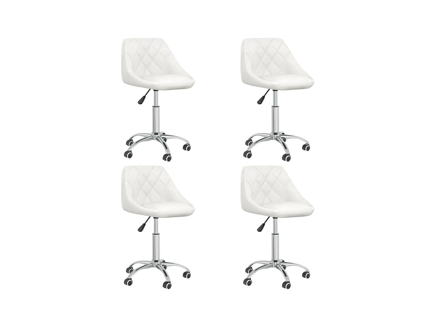 Chaises pivotantes à manger lot de 4 blanc similicuir