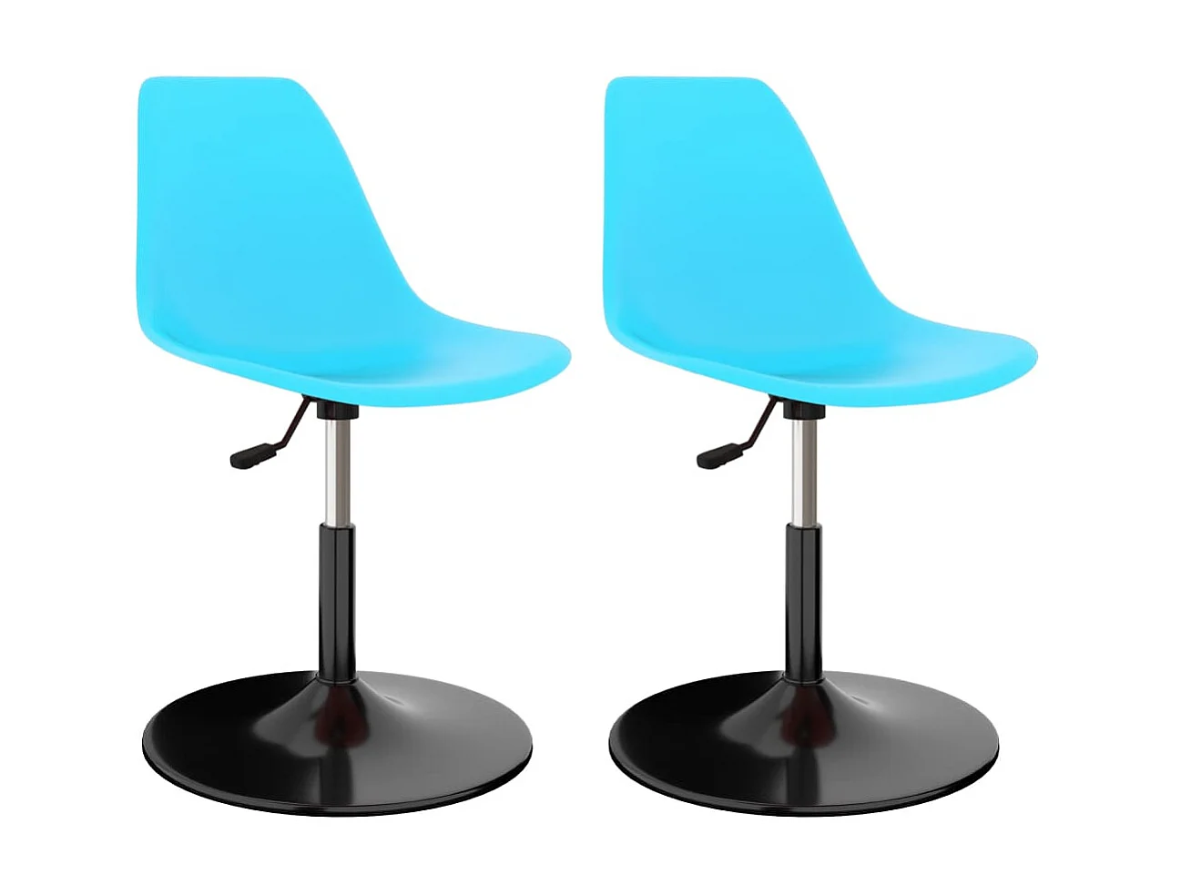 Draaibare eetkamerstoelen set van 2 blauw PP