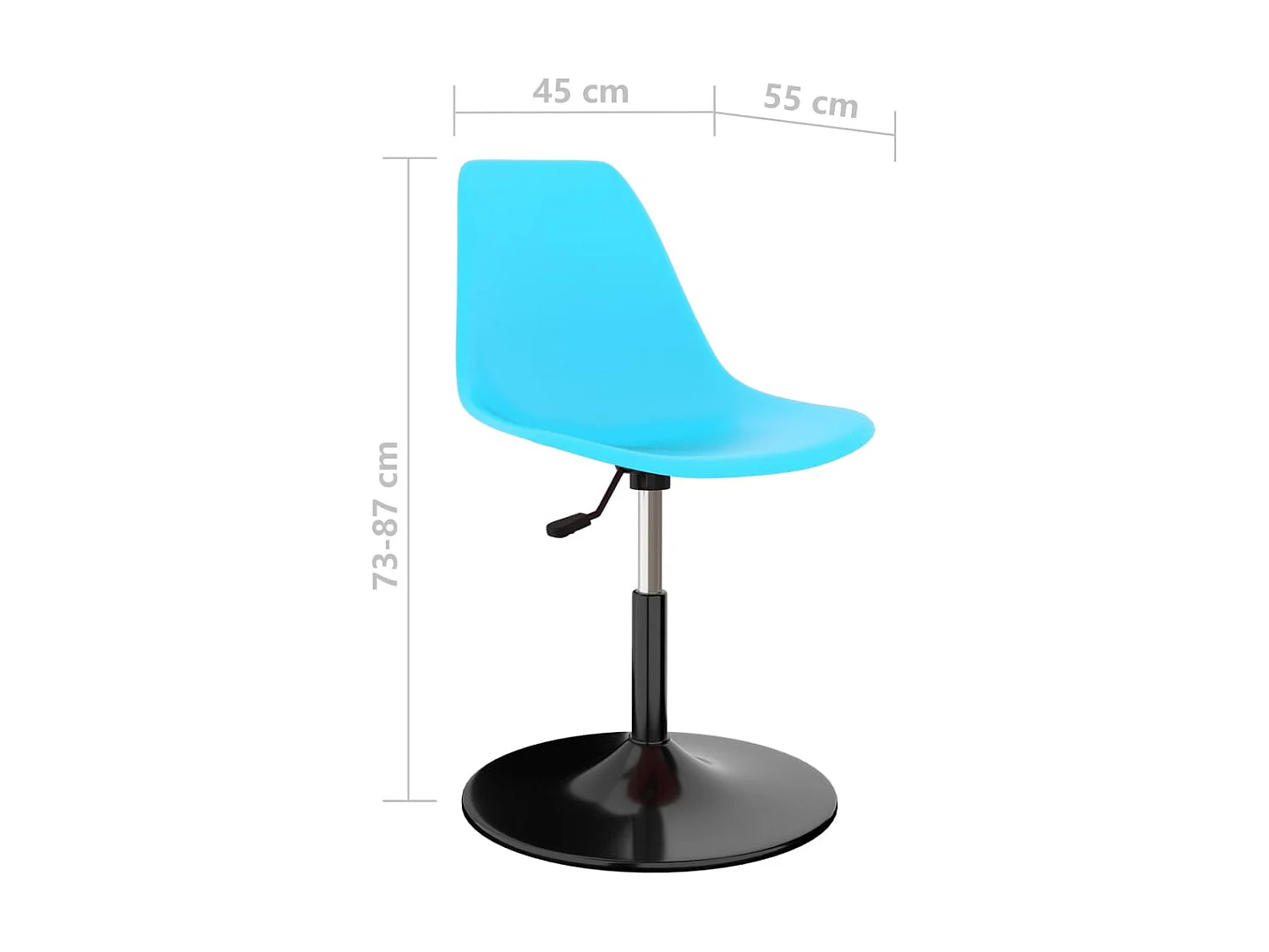 Draaibare eetkamerstoelen set van 2 blauw PP