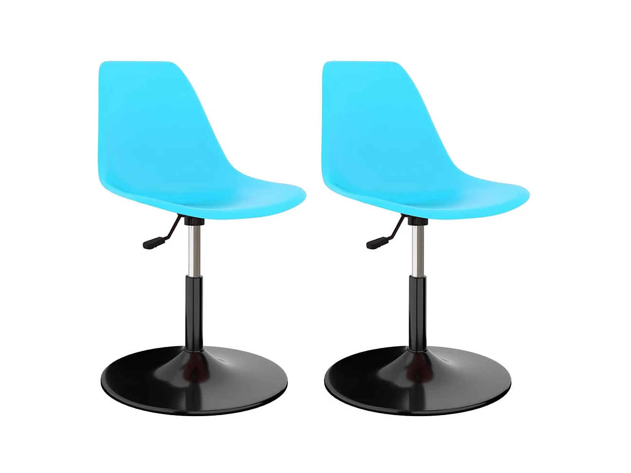 Draaibare eetkamerstoelen set van 2 blauw PP