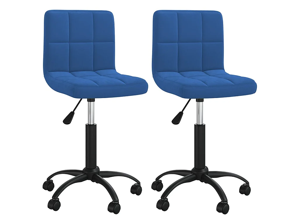 Chaises pivotantes à manger lot de 2 bleu velours