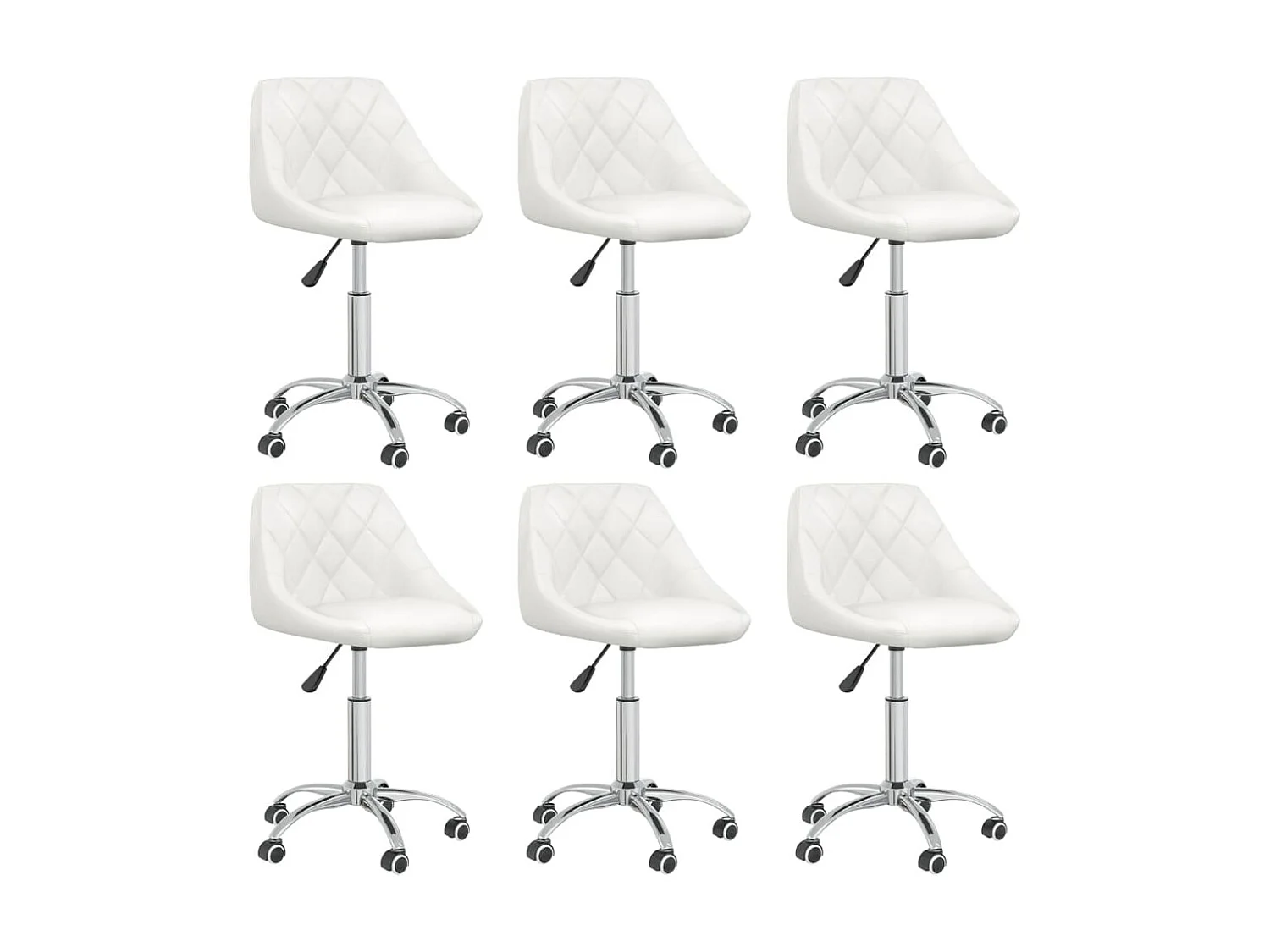 Chaises pivotantes à manger lot de 6 blanc similicuir