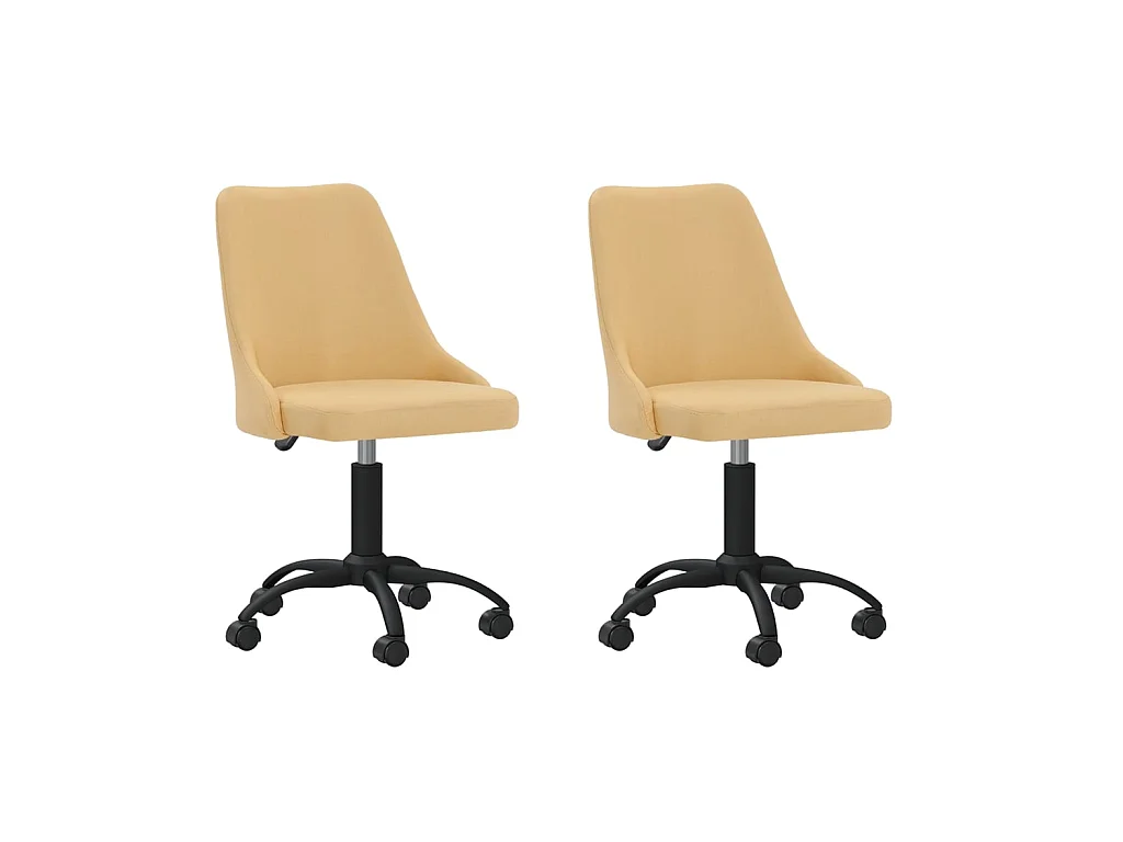 Draaibare eetkamerstoelen set van 2 gele stof