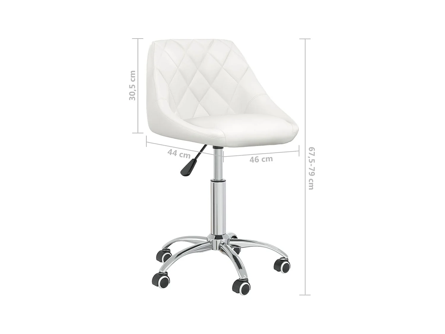 Draaibare eetkamerstoelen set van 2 wit kunstleer