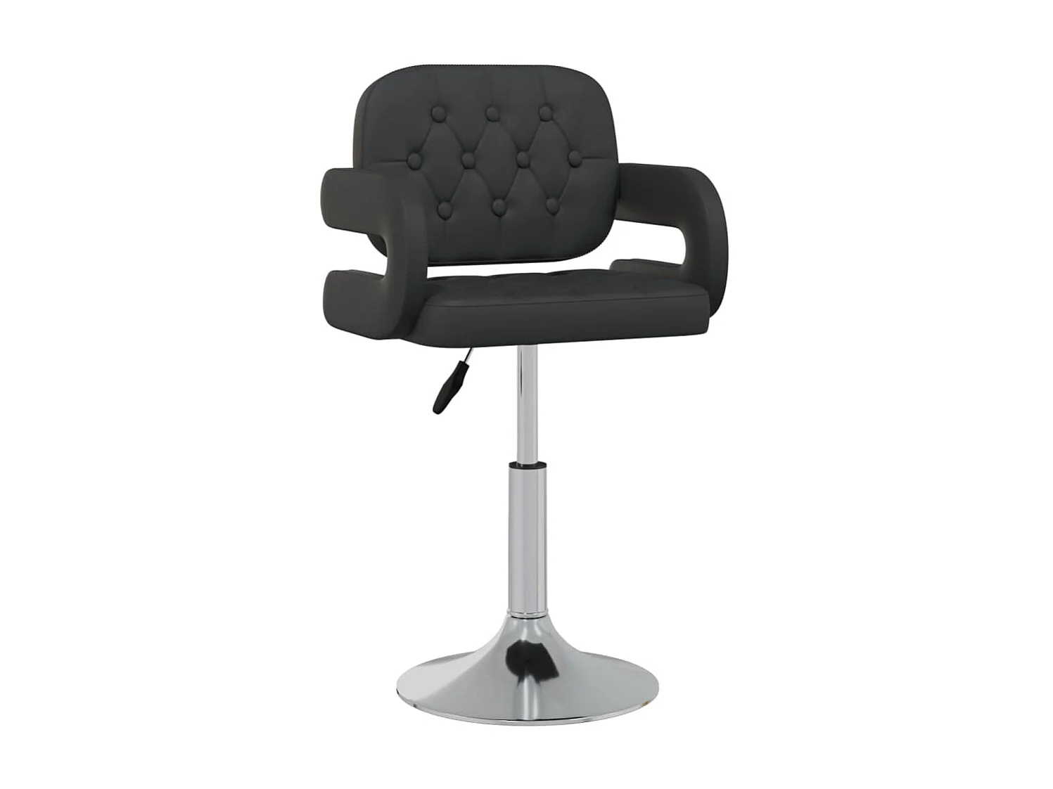 Chaises pivotantes à manger lot de 4 noir similicuir