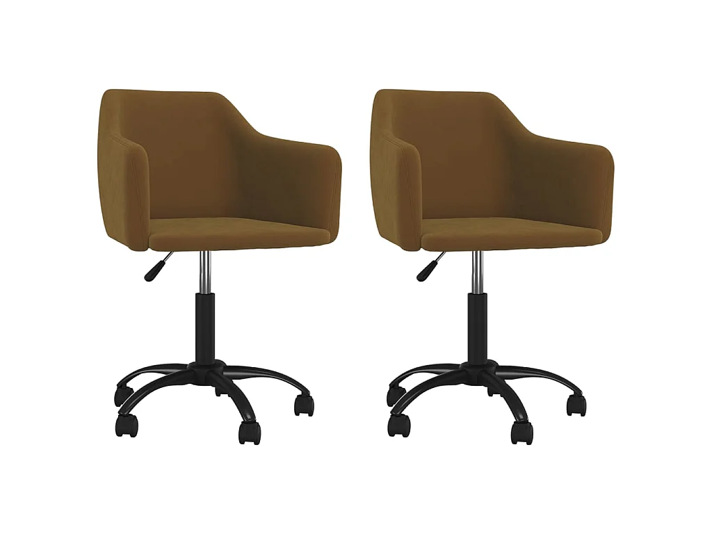 Draaibare eetkamerstoelen set van 2 Bruin Fluweel