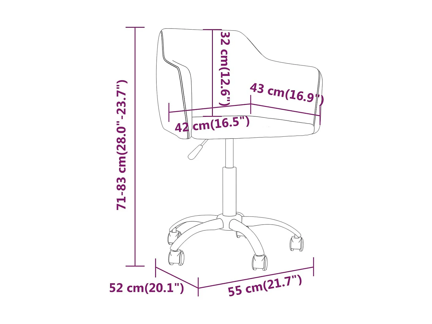 Draaibare eetkamerstoelen set van 2 Bruin Fluweel