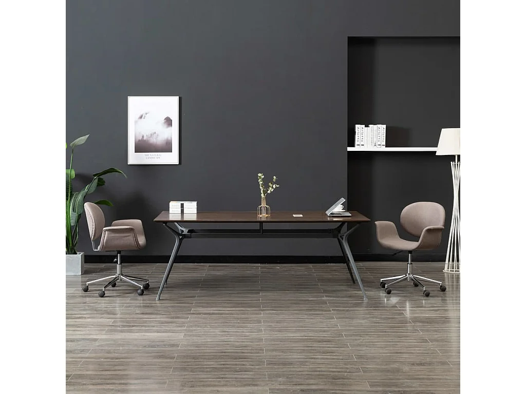 Chaise pivotante de salle à manger Taupe Tissu