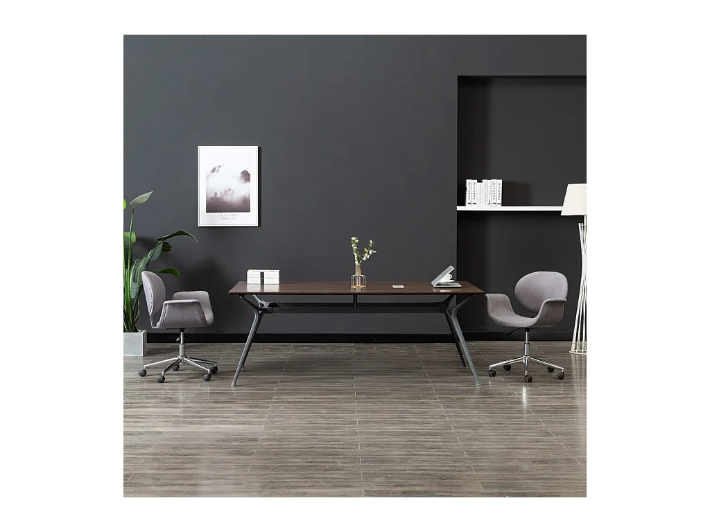 Chaise pivotante de salle à manger Gris Tissu