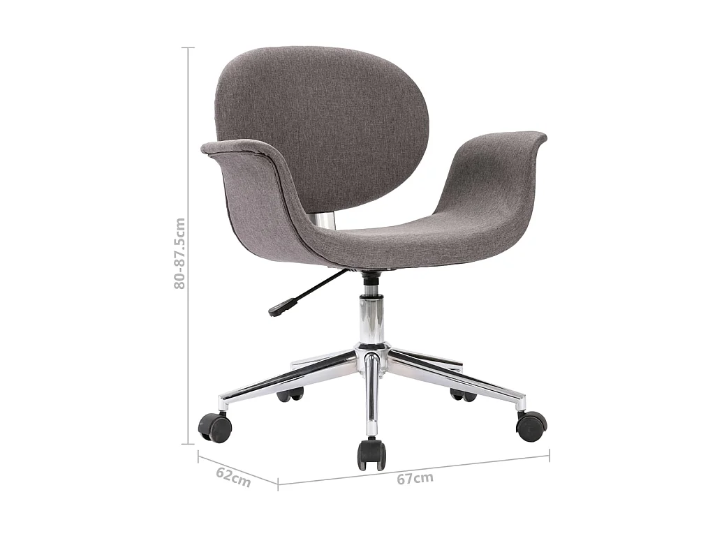 Chaise pivotante de salle à manger Gris Tissu