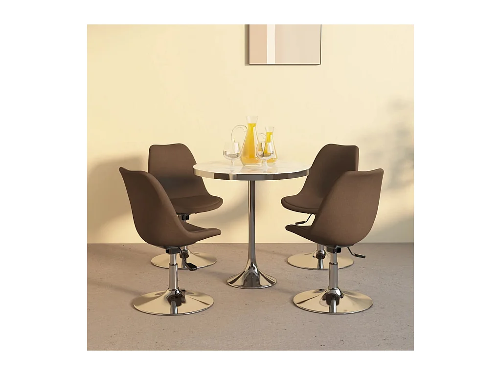 Chaises pivotantes à manger lot de 4 marron tissu