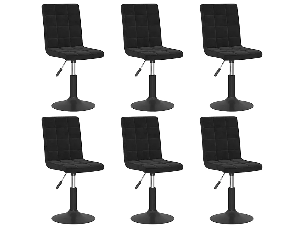 Draaibare eetkamerstoelen set van 6 zwart fluweel