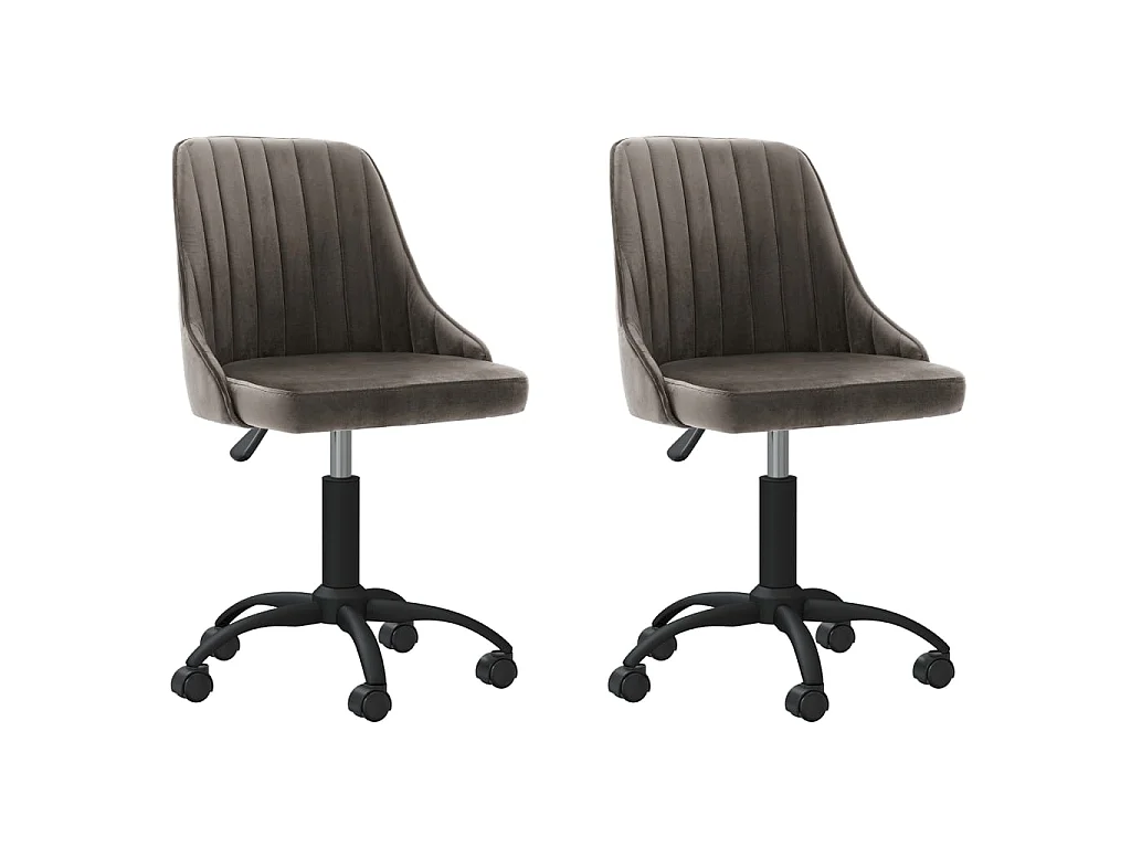 Chaises pivotantes à manger lot de 2 gris foncé velours