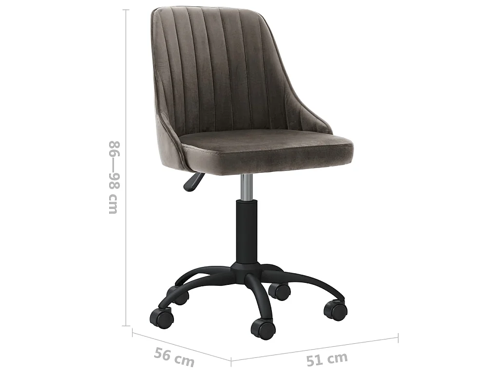 Chaises pivotantes à manger lot de 2 gris foncé velours