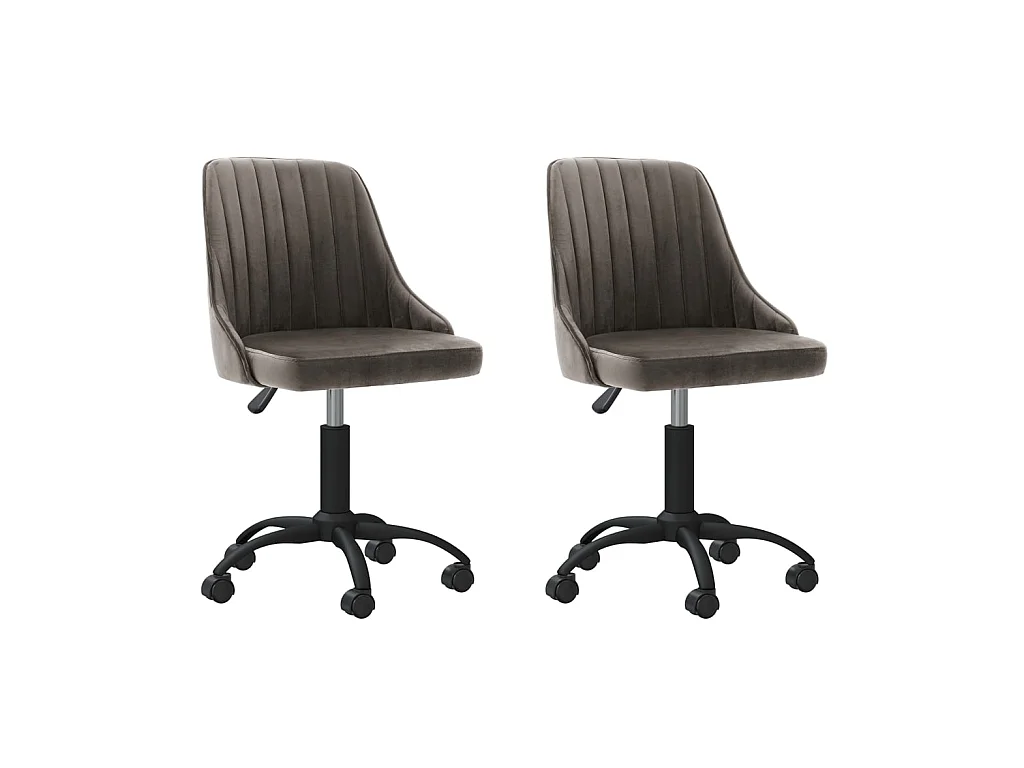 Draaibare eetkamerstoelen set van 2 donkergrijs fluweel